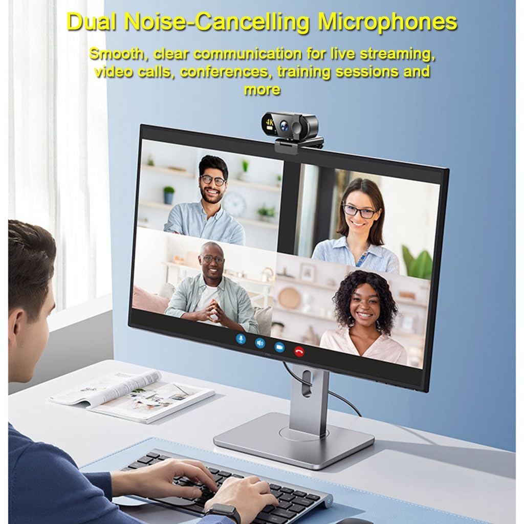 Kamera Internetowa 4K Ultra HD Do Komputera, Kamera Do Transmisji Strumieniowej,kamera Internetowa USB Typu Plug & Play Do Laptopów,komputerów PC, Komputerów Mac(4K+stand)