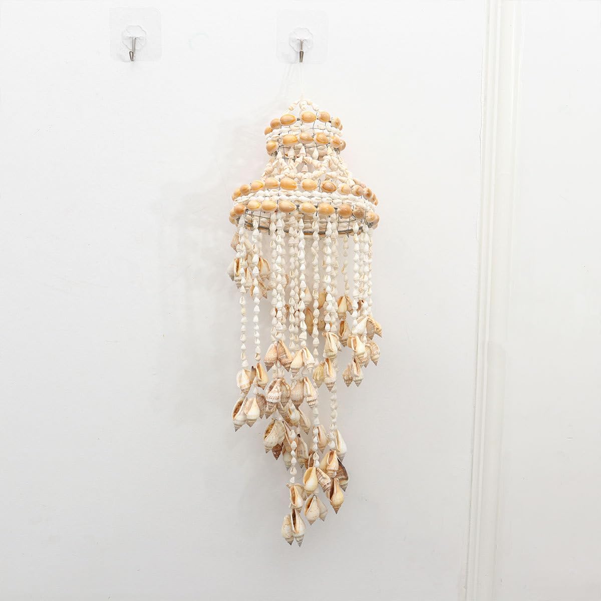 VILLCASE Campanella a Vento Conchiglie Di Mare 23.62 Pollici Decorazione Naturale Da Appendere Per Giardino Balcone Interno Ed Esterno Ornamento Creativo Per Casa E Regalo