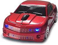 Vista 8 de Ratón Inalámbrico - Forma de Coche Genial, 2.4Ghz Inalámbrico, para Laptop PC Mac (Azul)