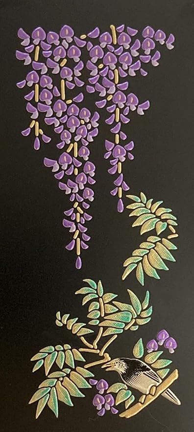 Amazon Co Jp No 48 藤 銀鳥 金蒔絵の館 金蒔絵シール 花鳥風月シリーズ フラワー 花 ステッカー シール 蒔絵シール 文房具 オフィス用品