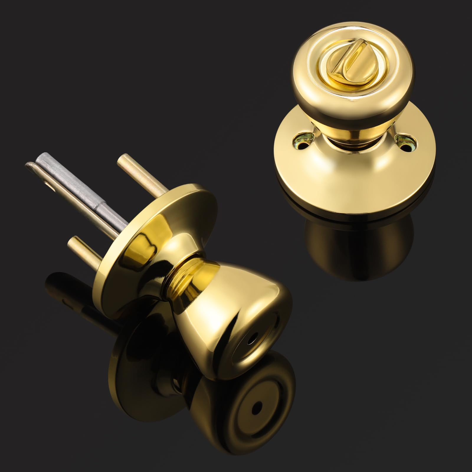 GOBEKOR Privacy Door Knobs - 10 Pack, Keyless Locking -3