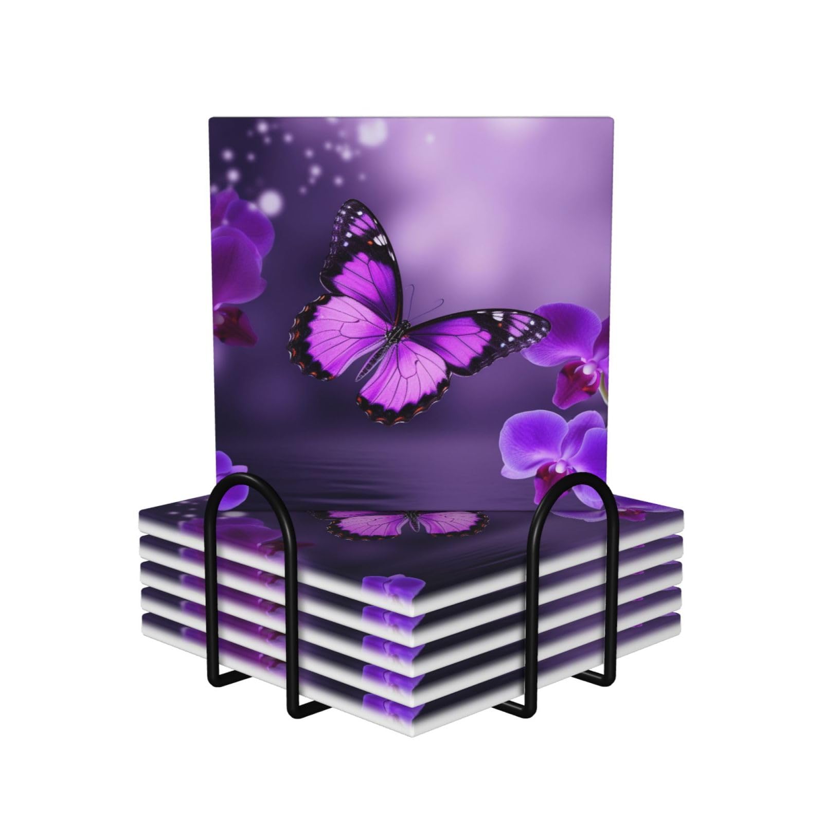 Dessous de verre céramique avec support cadeau idéal mariage et décoration de maison