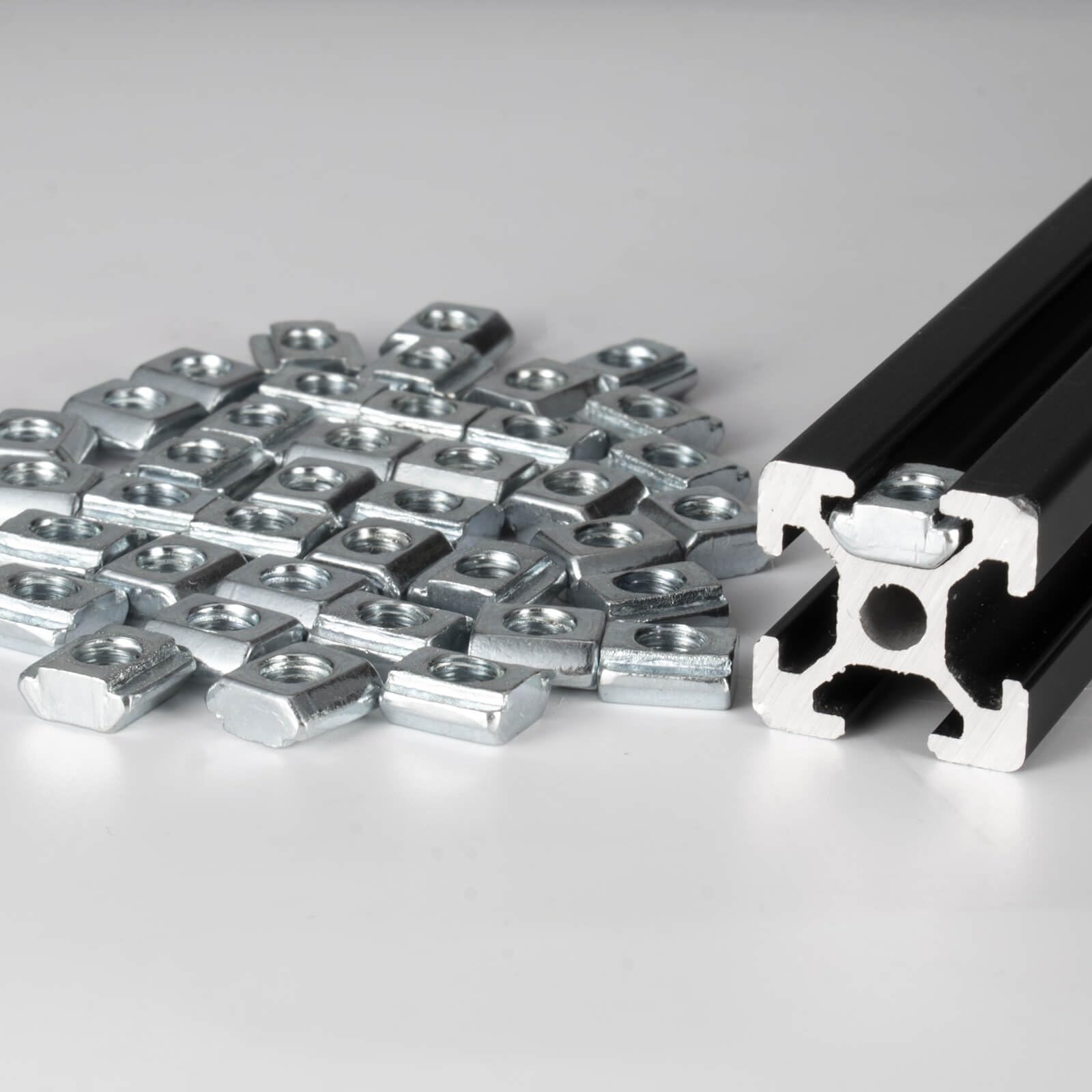 Pack Of 100 T-Slot Nuts M5 Slot 6 For Aluminium Profile 20 X 20 Mm Galvanised Carbon Steel