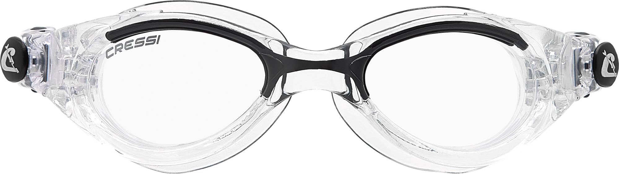 Cressi Lady Flash Goggles - Separate Eyepiece Swimming Goggles With Fogproof, Scratchproof, Anti-Uv Lenses, Clear/Frame Clear - Clear Lens, One Size Black