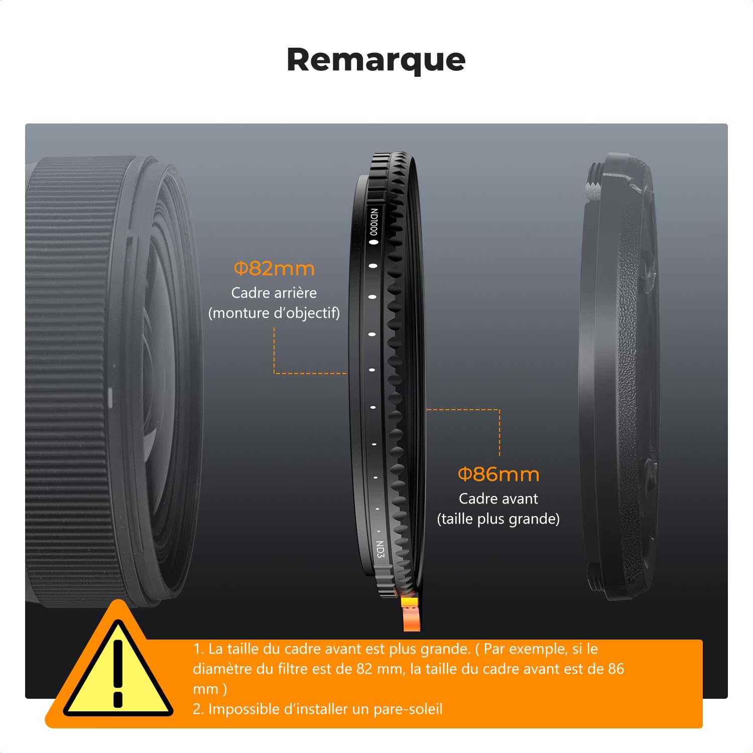 K&F CONCEPT Filtre ND3-1000 77mm Nano-X Variable 1.5-10 F-Stops Densité Neutre Slim HD Résistant à l'eau Anti-Rayures pour Objectif Appareil Photo