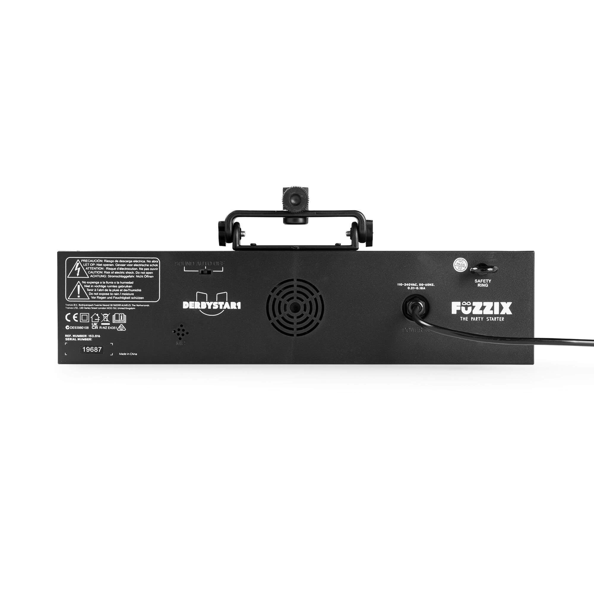Fuzzix DerbyStar1 Partylicht mit Stativ - LED Lichtorgel Musikgesteuert mit Derby & Wash Effekt - DJ Lichtanlage für Bühnenlicht & Party Beleuchtung - Komplettes Set mit Fernbedienung
