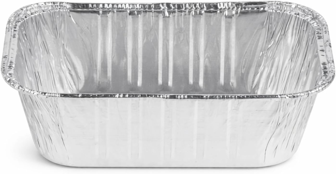 1 lb Disposable Aluminum Loaf Pans | Heavy Duty Foil Baking Containers | Rectangular Bread Cake Mini Bakeware Recyclable Oven Safe for Cooking Catering | 500 Count