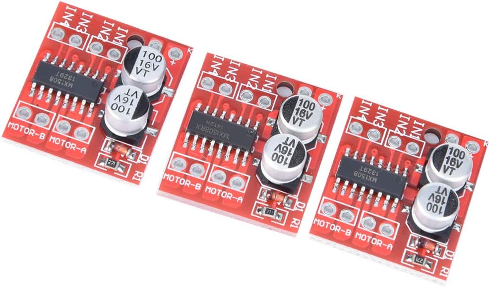 Domary Dual H Bridge Motor Driver Module with PWM Speed Regulation for Smart Cars, Toy Cars, and Robots, Compatible with L298N
