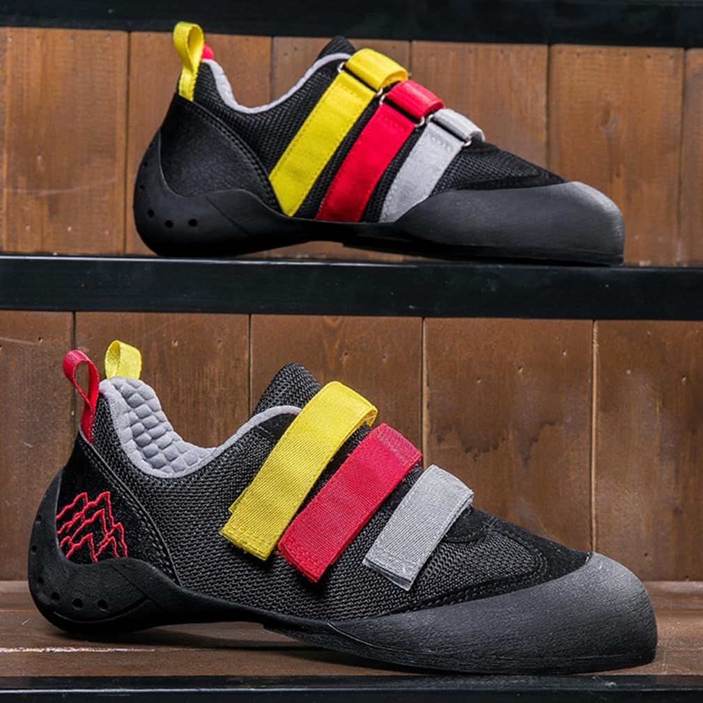 Scarpe da Arrampicata da Uomo Scarpette da Boulder Antiscivolo Traspiranti Chiusura Autoadesiva Smorzamento per L'Arrampicata Sportiva
