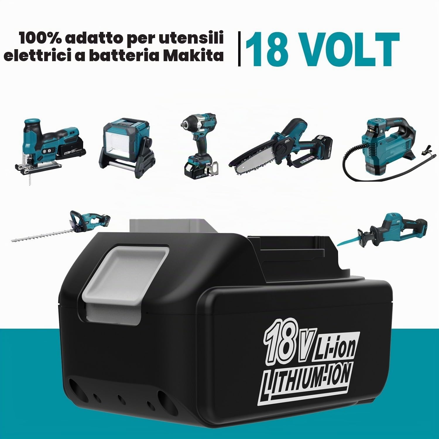 Energup 2 Pezzi 18V 5.0Ah Batteria con Caricabatterie per Makita Batteria 18V BL1815 BL1820 BL1830 BL1840 BL1850 BL1850B DC18RA DC18RC DC18RD