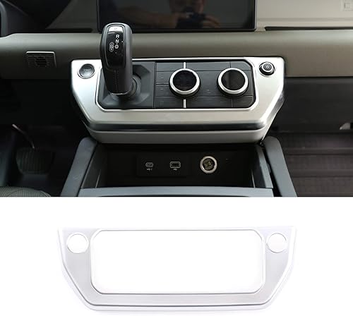 Marco de botón de modo de aire acondicionado de control central ABS para Land Rover Defender 110 2020 Accesorios de coche (plata)