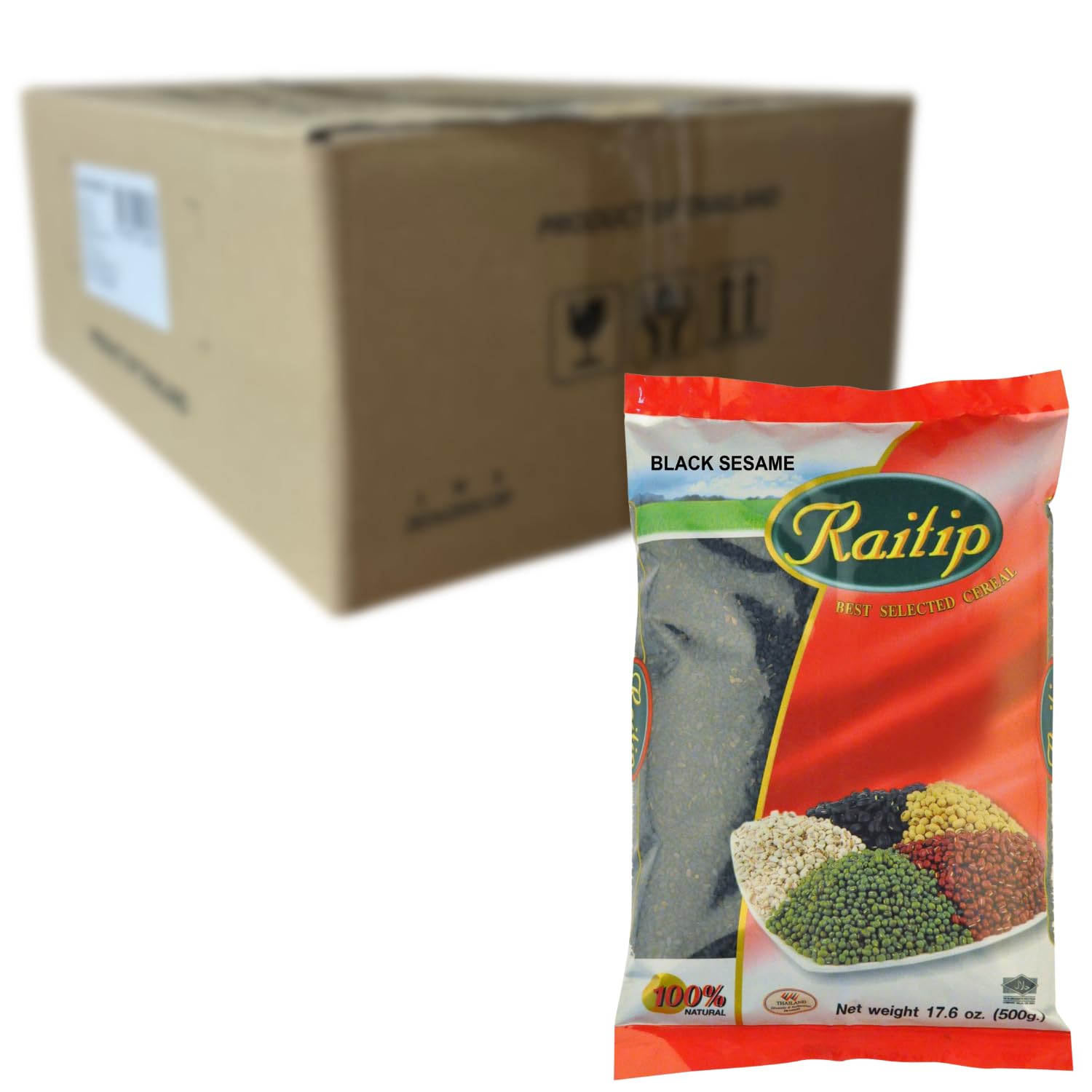 RAITIP - Czarne nasiona sezamu - opakowanie zbiorcze (24 x 500 G)