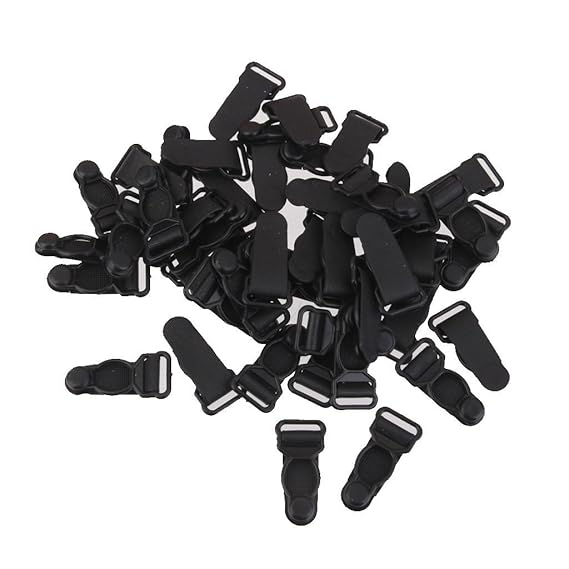 Buy Imported 50pcs Womens Plastic Garter Belt Clips Hooks Grips Black