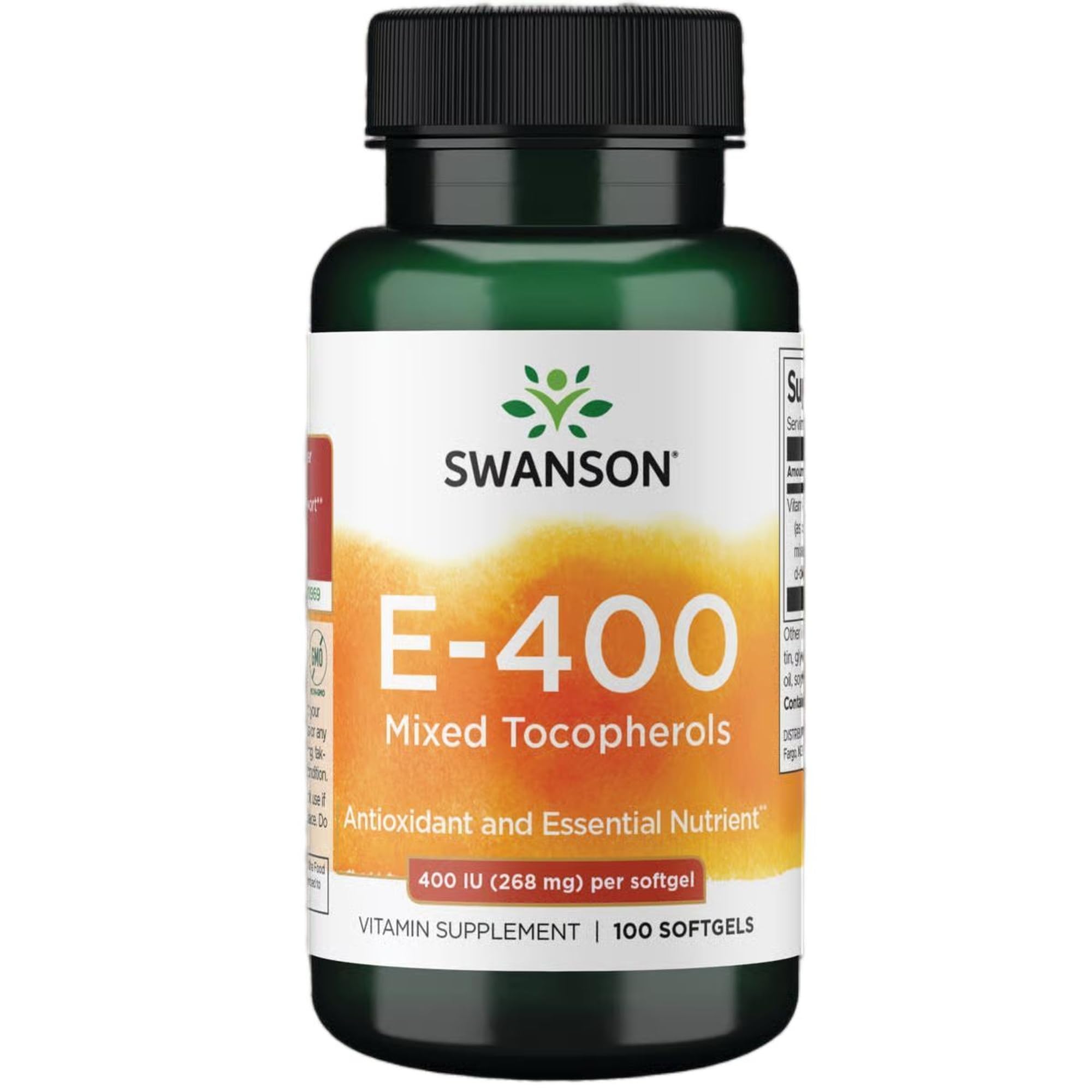 Swanson Vitamin E Mixed Tocopherols, 268 mg, 100 Softgels 100 Count (Pack of 1)