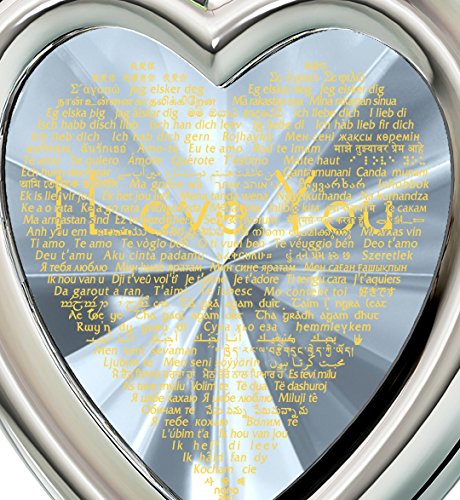Nanostyle 925 Sterling Silver Heart Pendant I Love You Anniversary Necklace For Wife Pure Gold Inscribed In 120 Languages On Romantic Clear Heart-Shaped Cubic Zirconia Gemstone, 18" Rolo Chain #TOP1