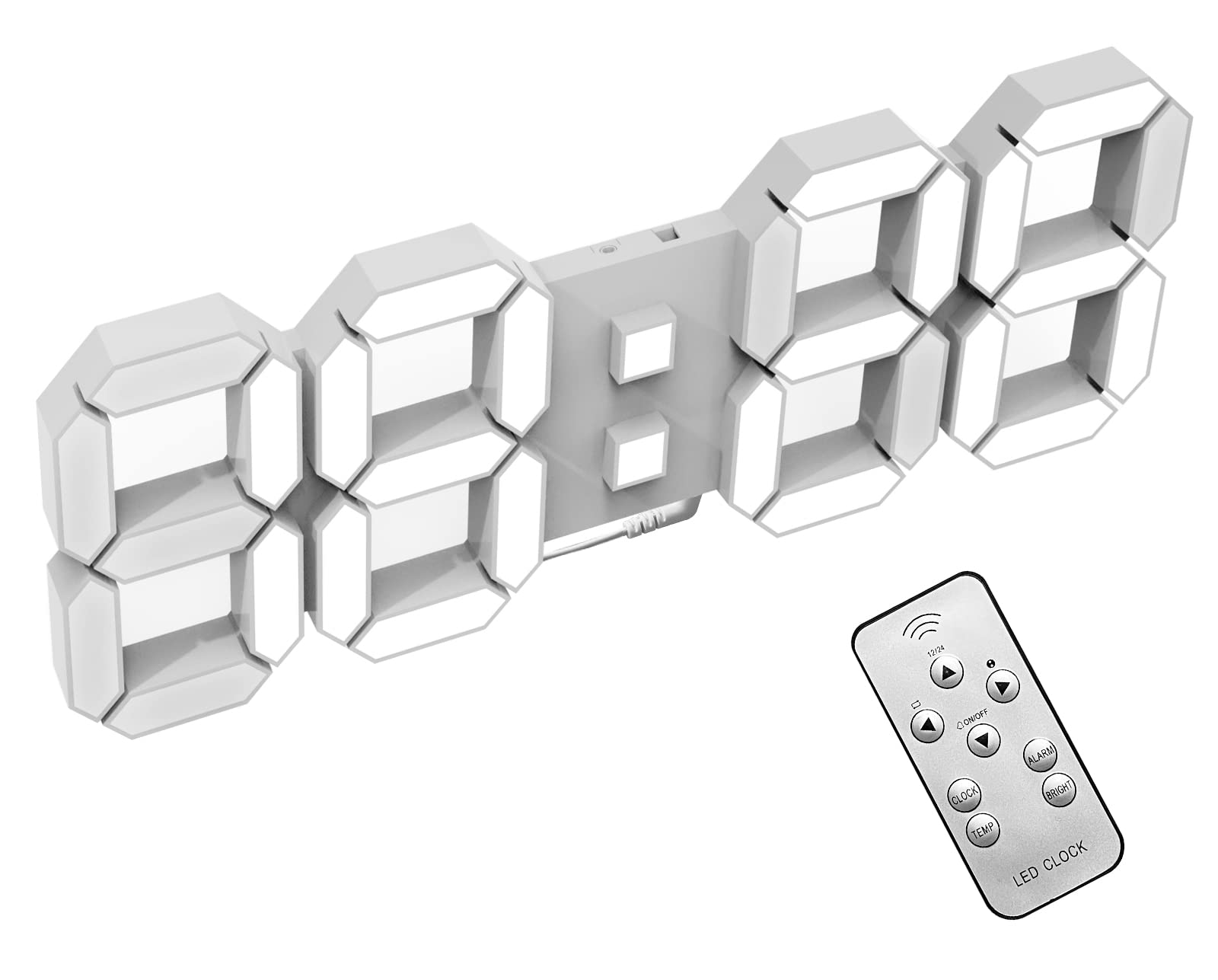 Buy COVERYLarge 15" 3D LED Digital, Light Wall Clock, Light