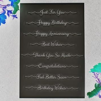 Words Just for You Happy Birthday Anniversary Best Wishes Congratulations Clear Stamps for Card Making Decoration and DIY Scrapbooking 2111522