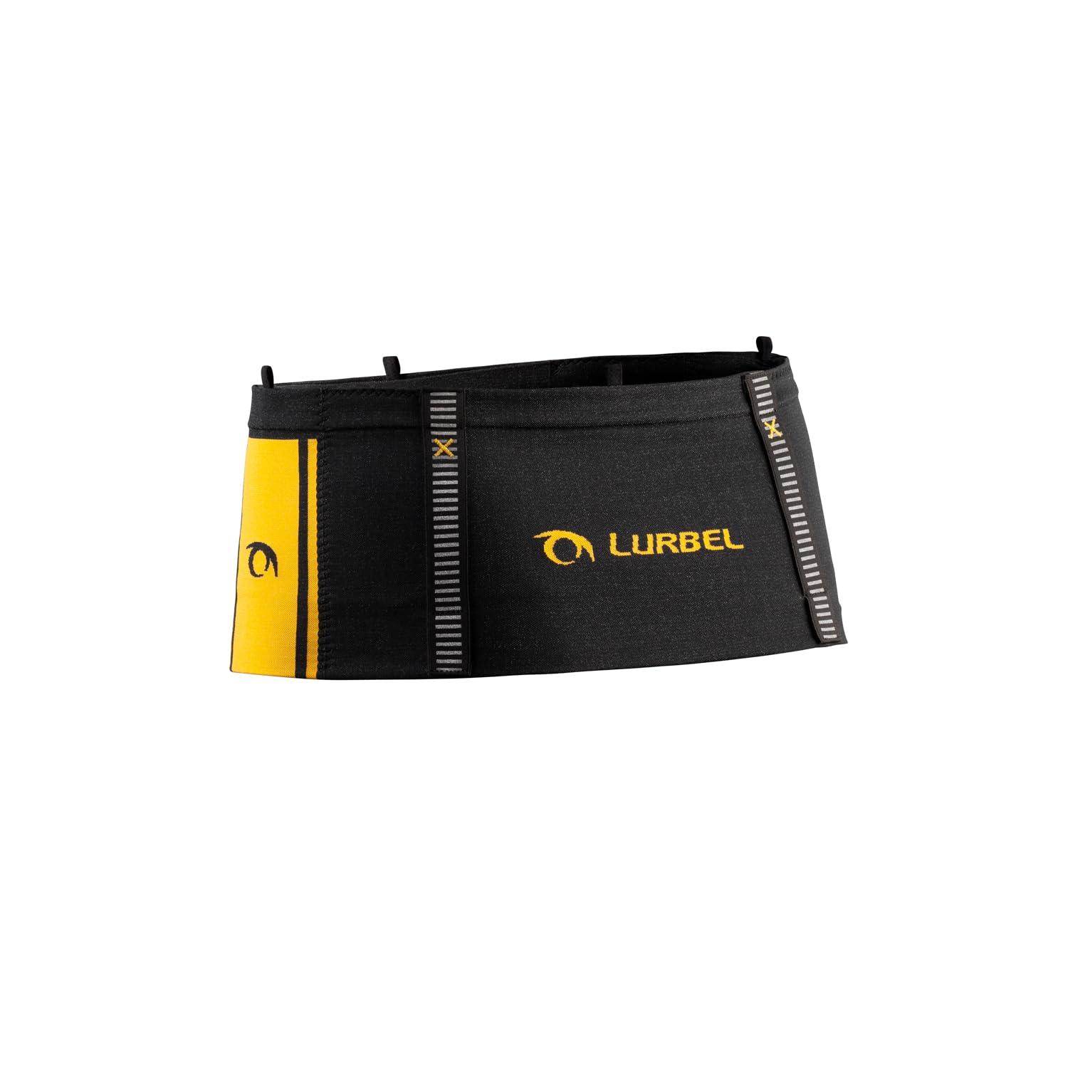 LURBEL Loop Three, ceinture porte-canne et porte-bâtons, ceinture de trail, ajustement optimal, unisexe., Noir/jaune ambré, 2, Moderne