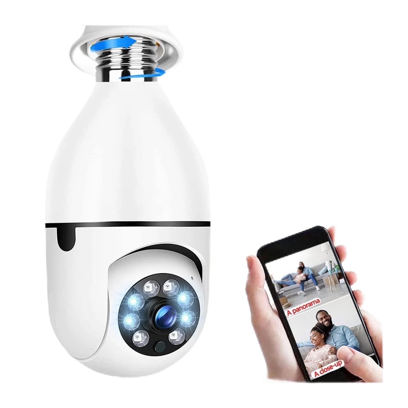 Caméra de sécurité ptz 2K E27 ampoule caméra de sécurité intérieure 1080P Surveillance vidéo moniteur à domicile pleine couleur Vision nocturne humanoïde suivi soins Cam S'adapter à n'importe quel env
