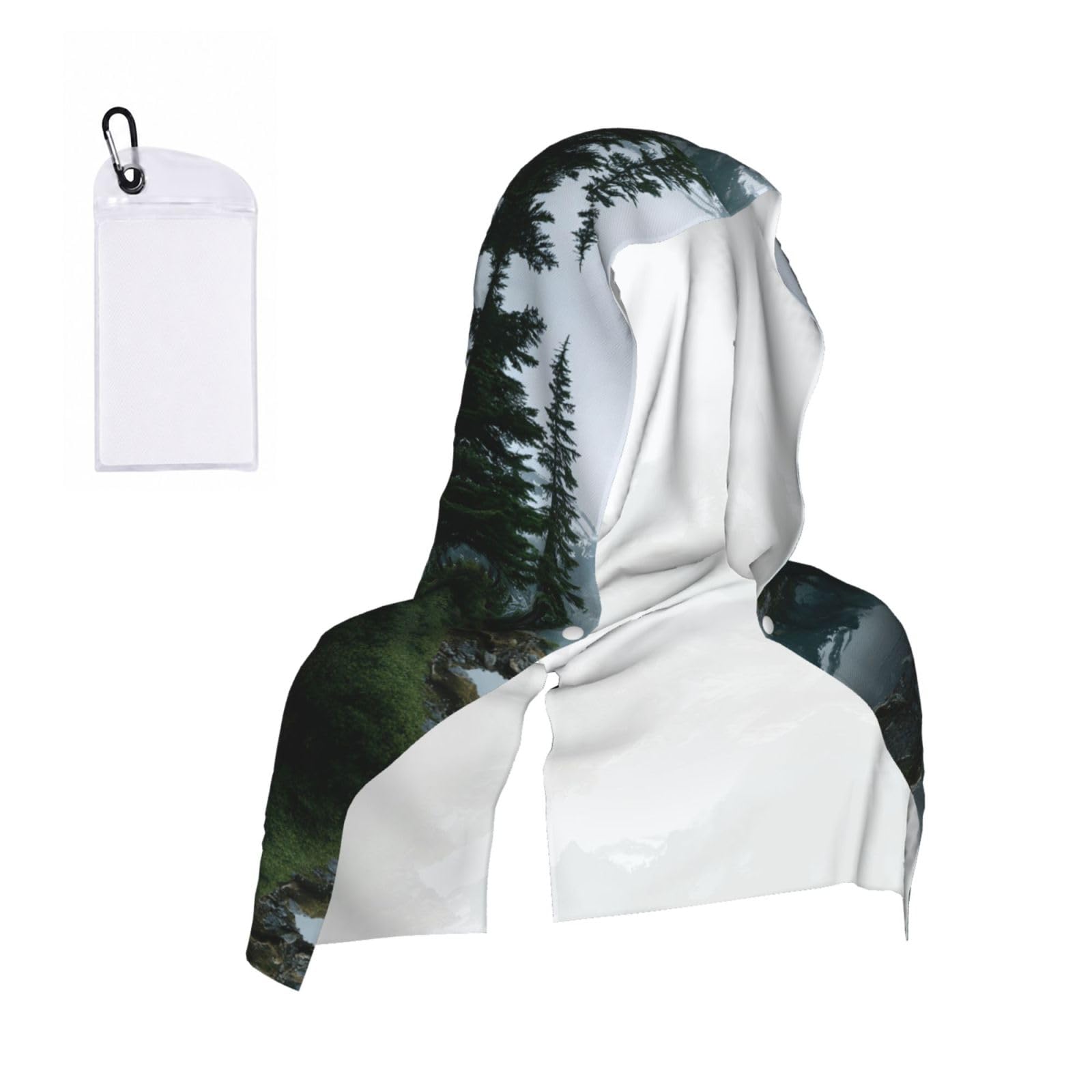 MLTRFGJ Glacier Lake Print Cool Hooded Towels And Keep Them Cool For Several Hours.