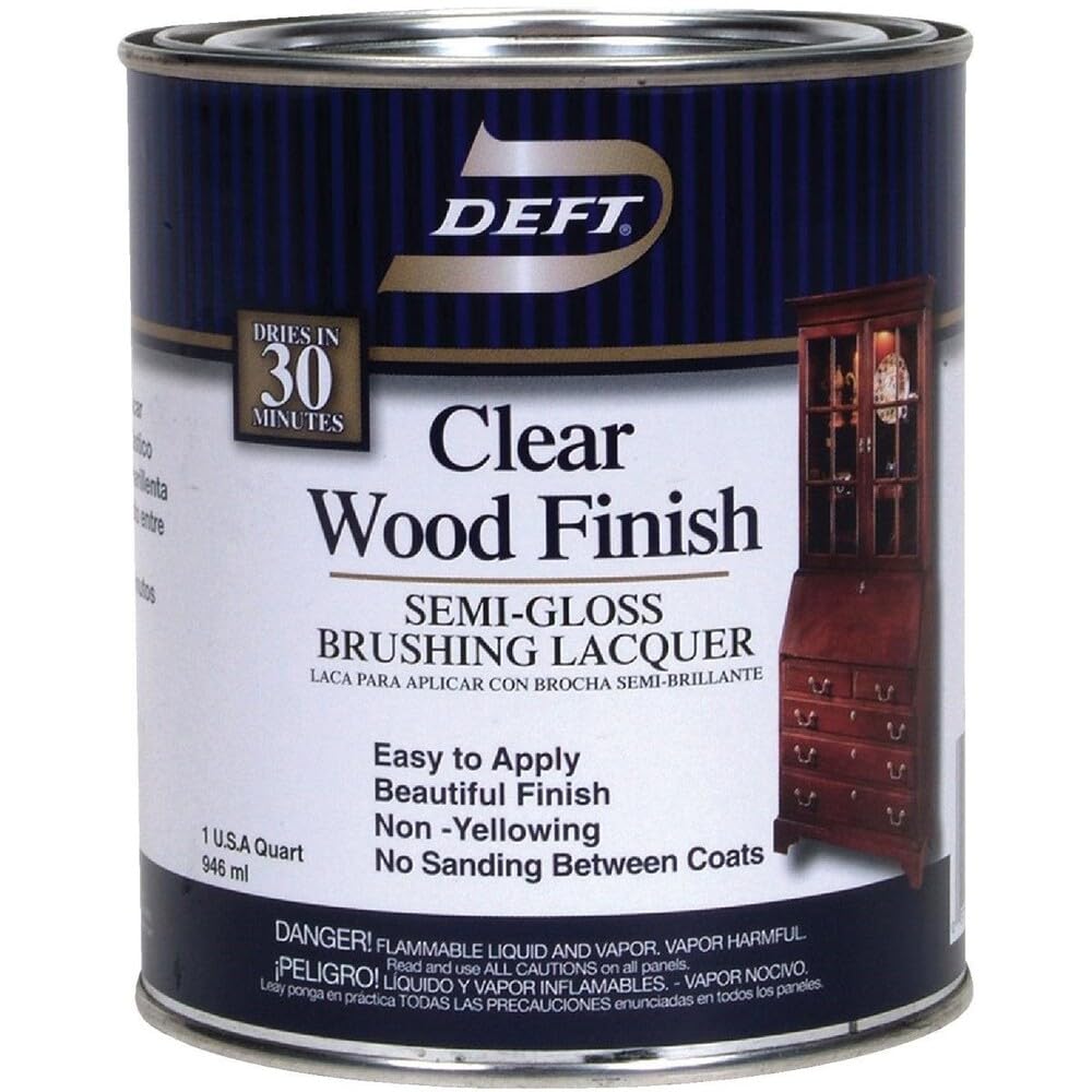 Deft DFT011/04 1 Quart Semi Gloss Clear Wood Finish Brushing Lacquer4