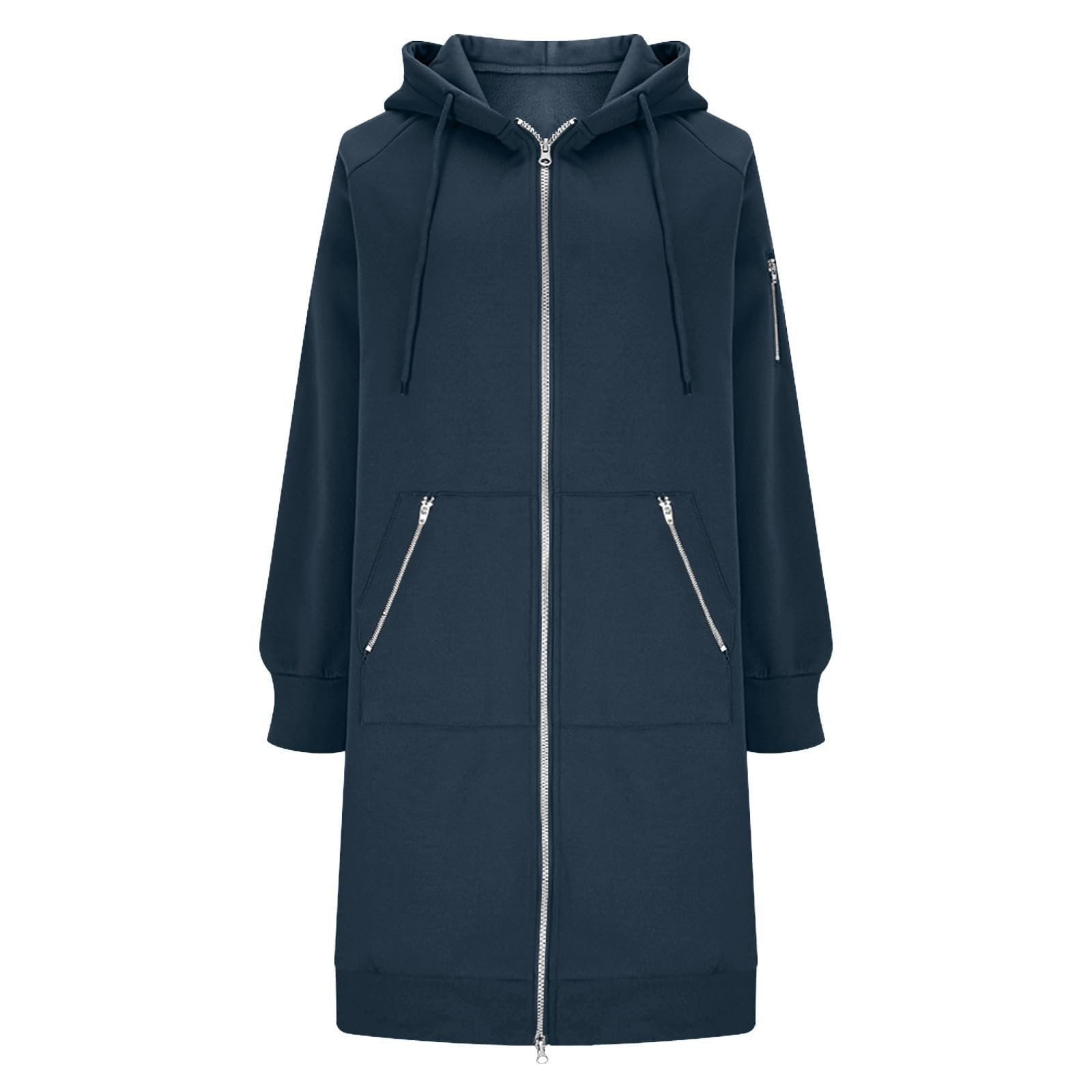 Generisch 2026 Abrigo largo con capucha de forro polar de talla grande para invierno chaqueta casual de corte entallado elegante y cómoda ropa exterior para uso diario