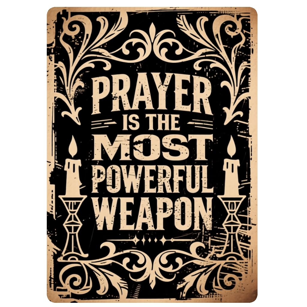 War Room Prayer Powerful Weapon Tin Sign, 8x12 Inch