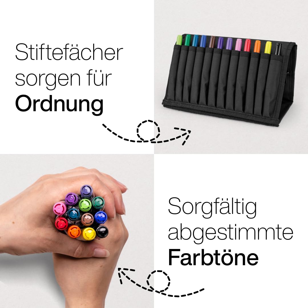 COPIC Ciao "Starter-Set", 12er Set im Wallet, Twin Marker mit einer mittelbreiten und einer Brush-Spitze