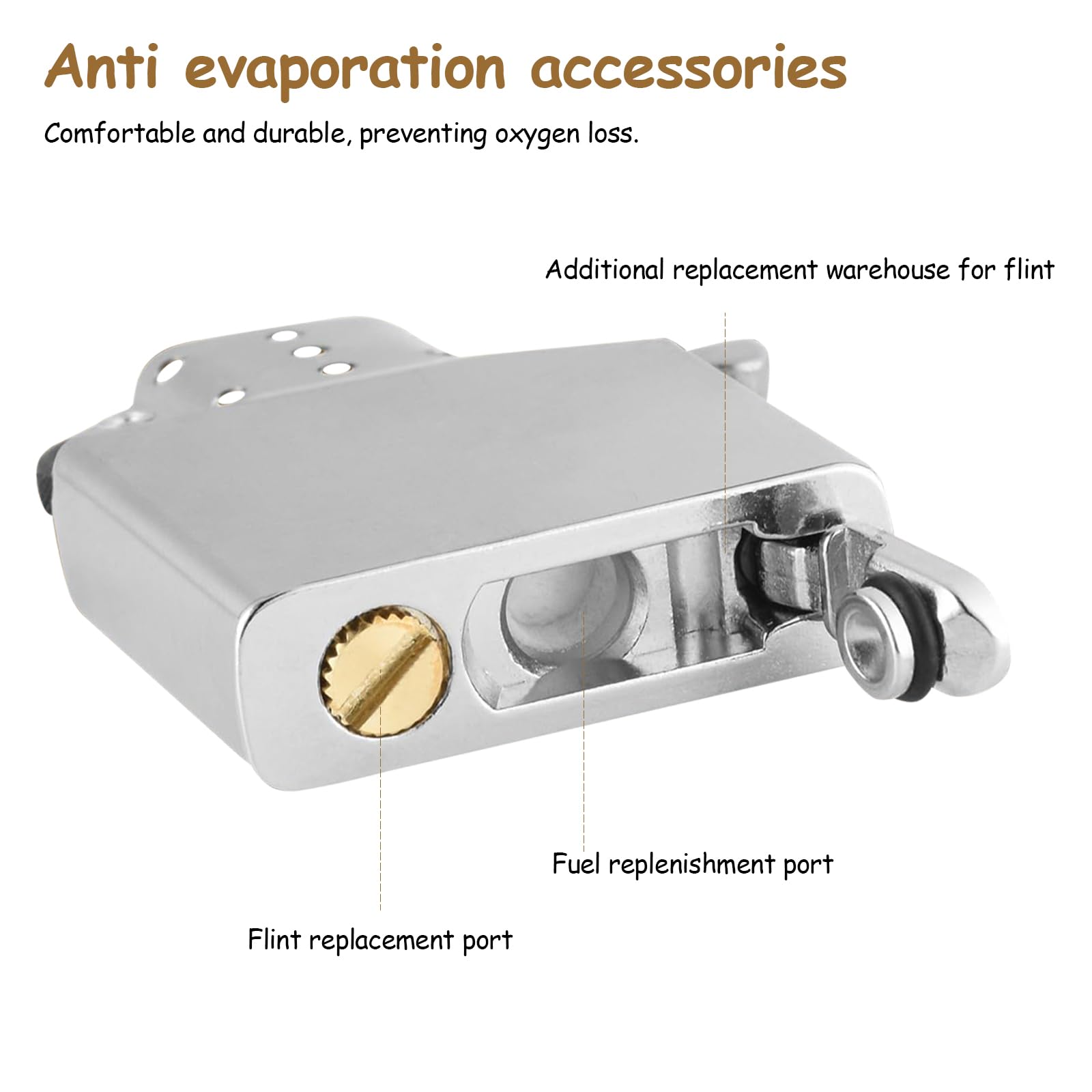 Akcesoria do zapalniczek Zippo, zestaw 2 akcesoriów Zippo, uszczelka do wkładów Zippo, metalowe części zamienne z bawełnianym filcowym podkładką do krzesiwa (srebrne)