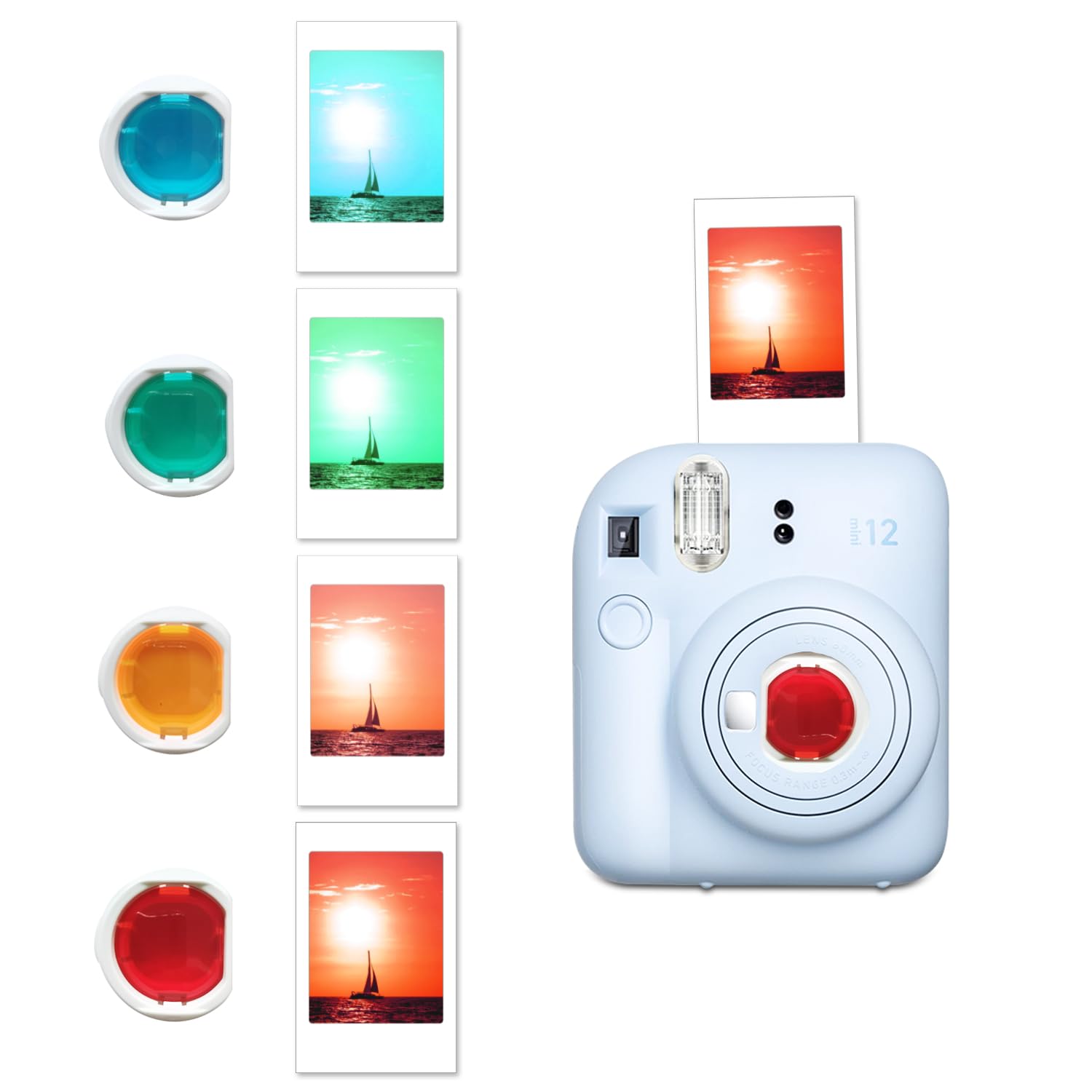 Paquete de Accesorios Compatible con Instax Mini 12 Cámara analógica instantánea Incluye: Funda/Album/Marcos para Fotos/Marcos de Películas/Bordes/Pegatinas (Lilax Purple)