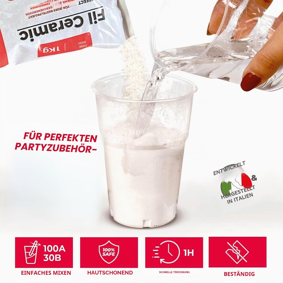 Gießpulver weiß Premium – Gips zum Gießen ungiftig & geruchlos – Giesspulver weiss für Silikonformen – Hochwertiger Keramikgips für Hobby, DIY & kreative Projekte - FIL CERAMIC (6 kg) | Giesspulver Weiss Für Silikonformen, Keramikgips Für Modellbau, Ungif