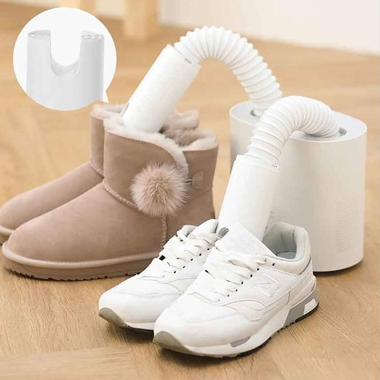 Schuhtrockner, Schuhtrockner, Stiefel mit Sterilisator, Desodorierungsmittel, Schuhtrockner mit konstanter Temperatur, einziehbare doppelte U-förmige Luftauslässe, tragbarer Schuhwärmer mit Stumm