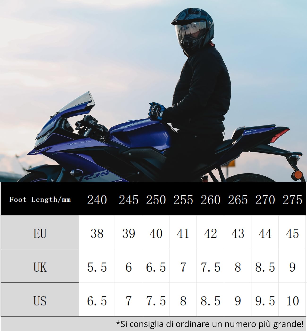 Scarpe da Moto per Uomo e Donna con Protezioni – Stivali Motociclisti Chiusura Rapida, Antiscivolo, Resistenti e Comode