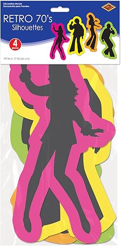 Miniatura 4 de Beistle 4 piezas Groovy Disco de los años 70, decoraciones de fiesta de cumpleaños hippie de los años 70, 14 pulgadas,