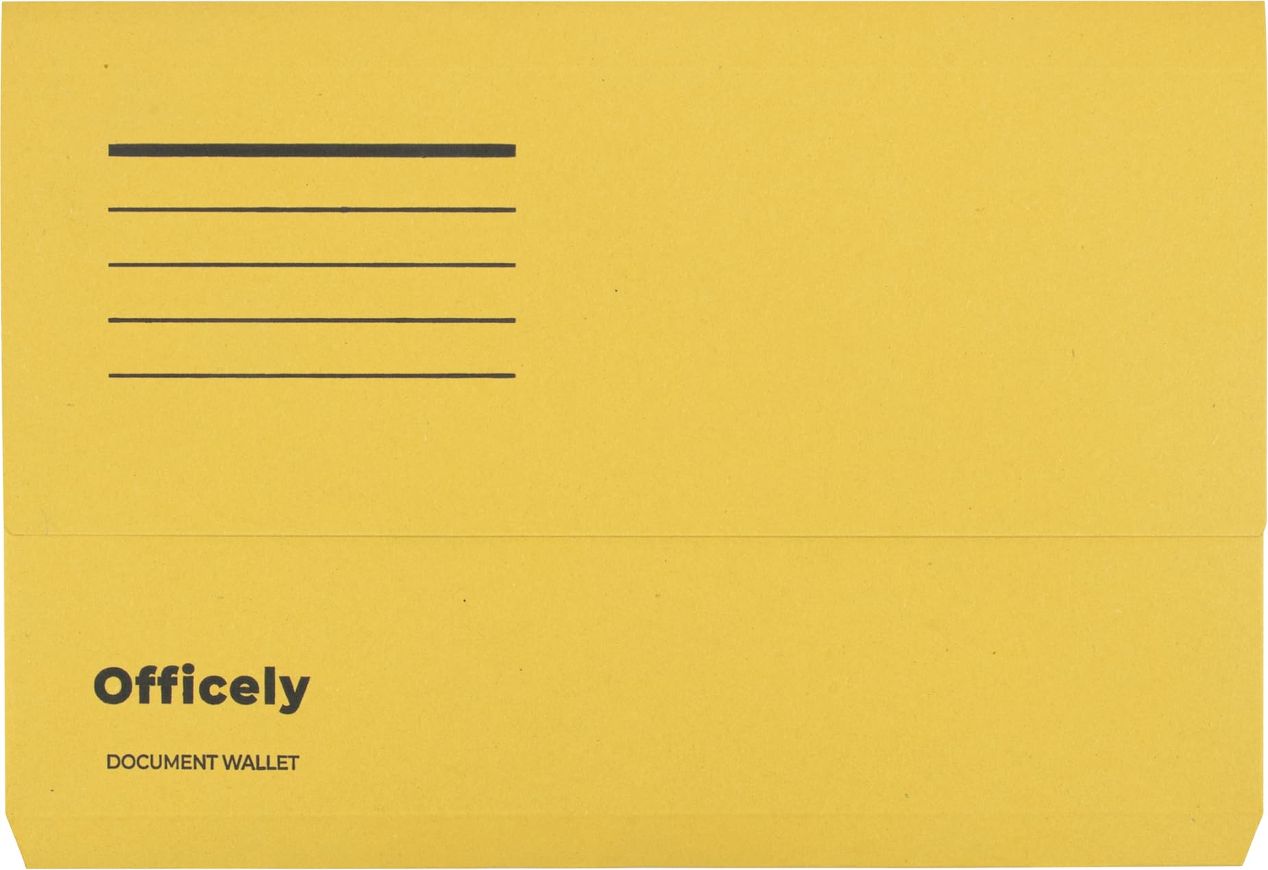 Officely Document Wallets Foolscap 285gsm, Yellow - Box of 50