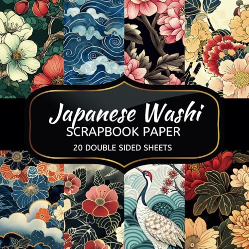 Japanese Washi Scrapbook Paper: 20 Sheets Double Sided Color, Decoupage, Junk Journal & DIY Projects, Decorative Craft Paper Pad for Scrapbooking image 2