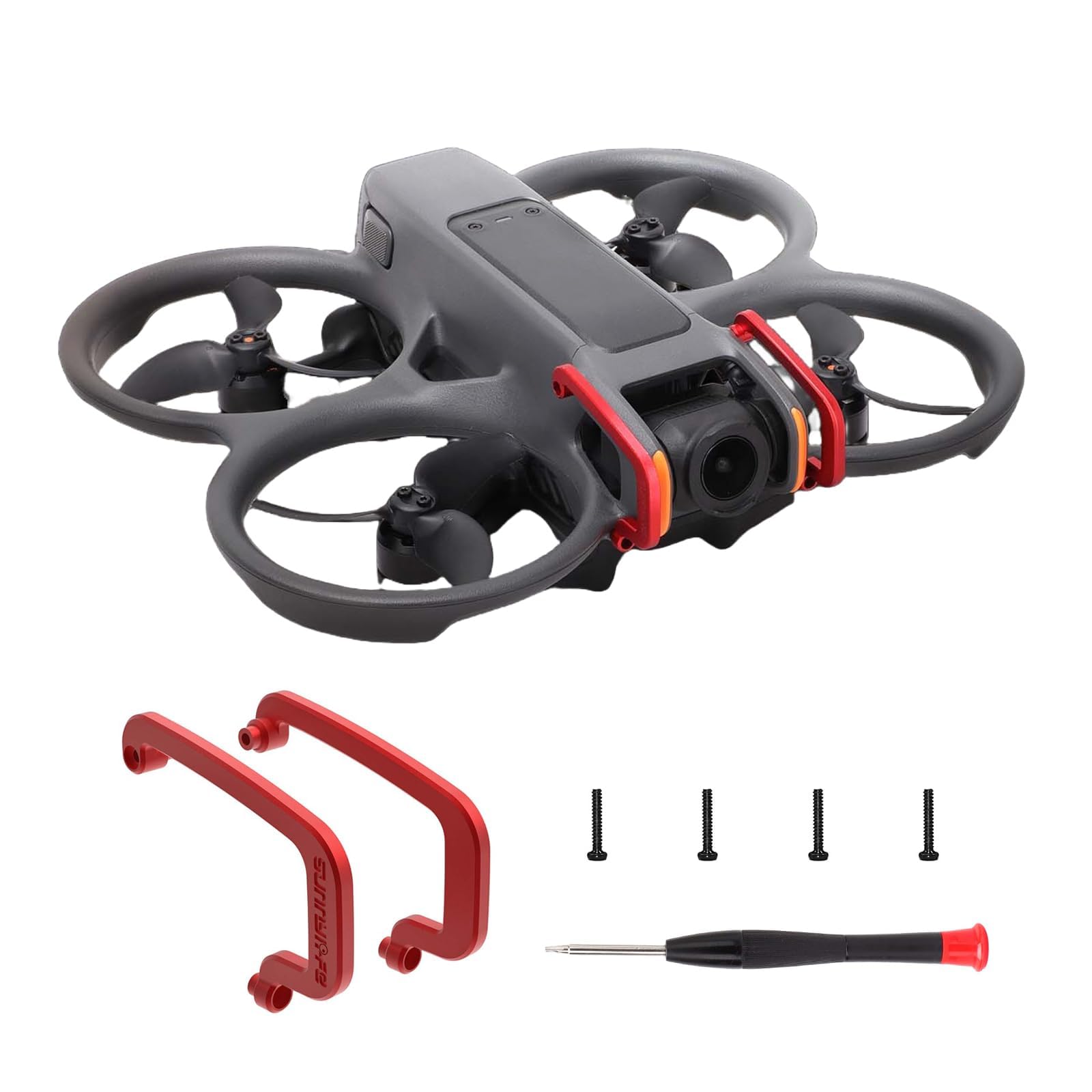 YunB Gimbal Bumper for DJI Avata 2, PTZ Protection Bar Aluminum Alloy Lens Protector Anti-Collision Ring for Avata 2 FPV Drone Accessories for dji avata2 Accessories (Red)