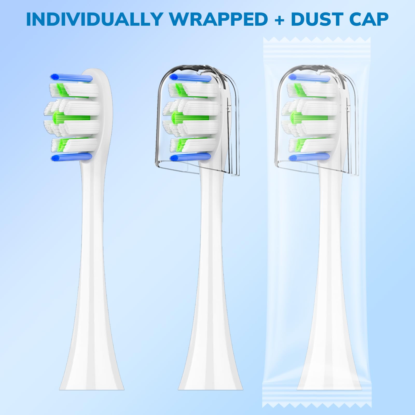Testine di ricambio per spazzolino Philips Sonicare, con setole morbide e delicate, compatibili con la maggior parte degli spazzolini elettrici Sonicare Click-On (bianco e nero)