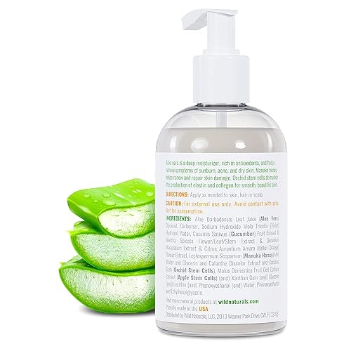 Miniatura 9 de Gel de aloe vera para piel con miel de manuka, gel de aloe vera puro para aliviar quemaduras solares, gel de aloe vera orgánico para cara, acné y