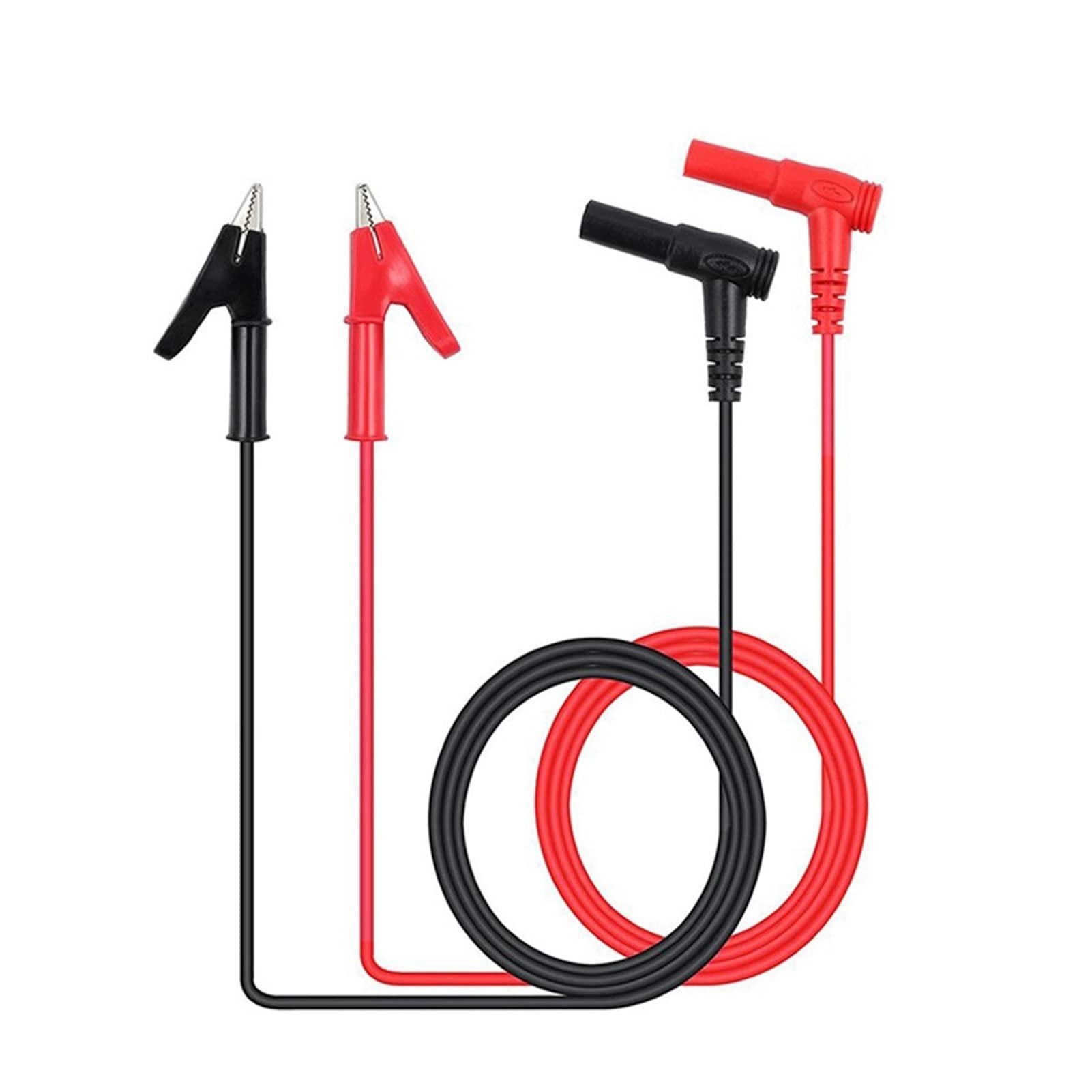 10PCS Conector Banana a Pinza de Cocodrilo Cable de Prueba Pinza de Cocodrilo Cable de Prueba de Laboratorio con Conector Banana Resistente 1M de Largo for Multímetro