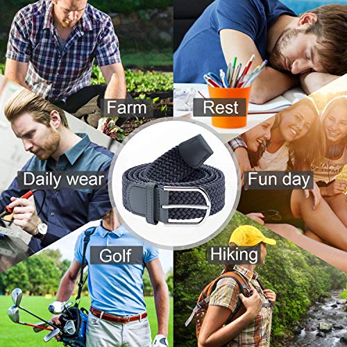 Tangchao Elastische stoffen riem, gevlochten stretchgordel voor dames en heren, breedte 3,3 cm - Image 8