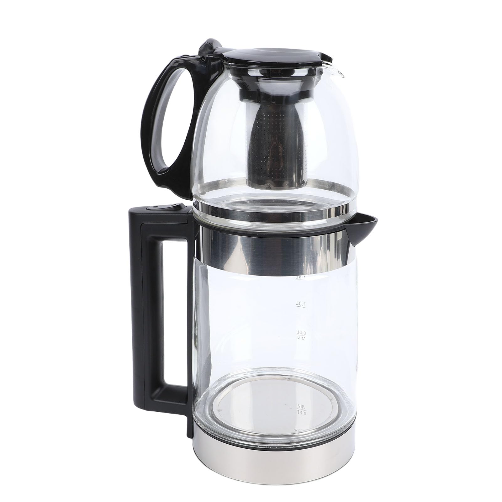 Sonew Tetera Turca Eléctrica para - Infusor de Acero Inoxidable de Ebullición Rápida de 2000 W y Juego de Tetera y de Vidrio de Borosilicato - Hervidor de 2 L con de 0,8 L para Uso Doméstico de