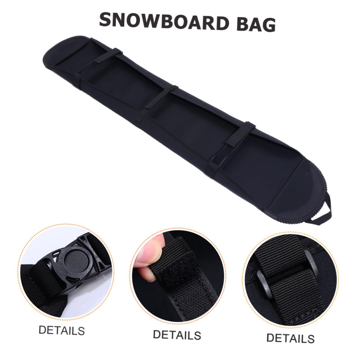 TOYANDONA Housse de Snowboard Noire Légère et Résistante Paquet à Dos Pratique pour Équipement de Ski Protection et Rangement Facile pour Snowboard en Déplacement Transport Sécurisé et