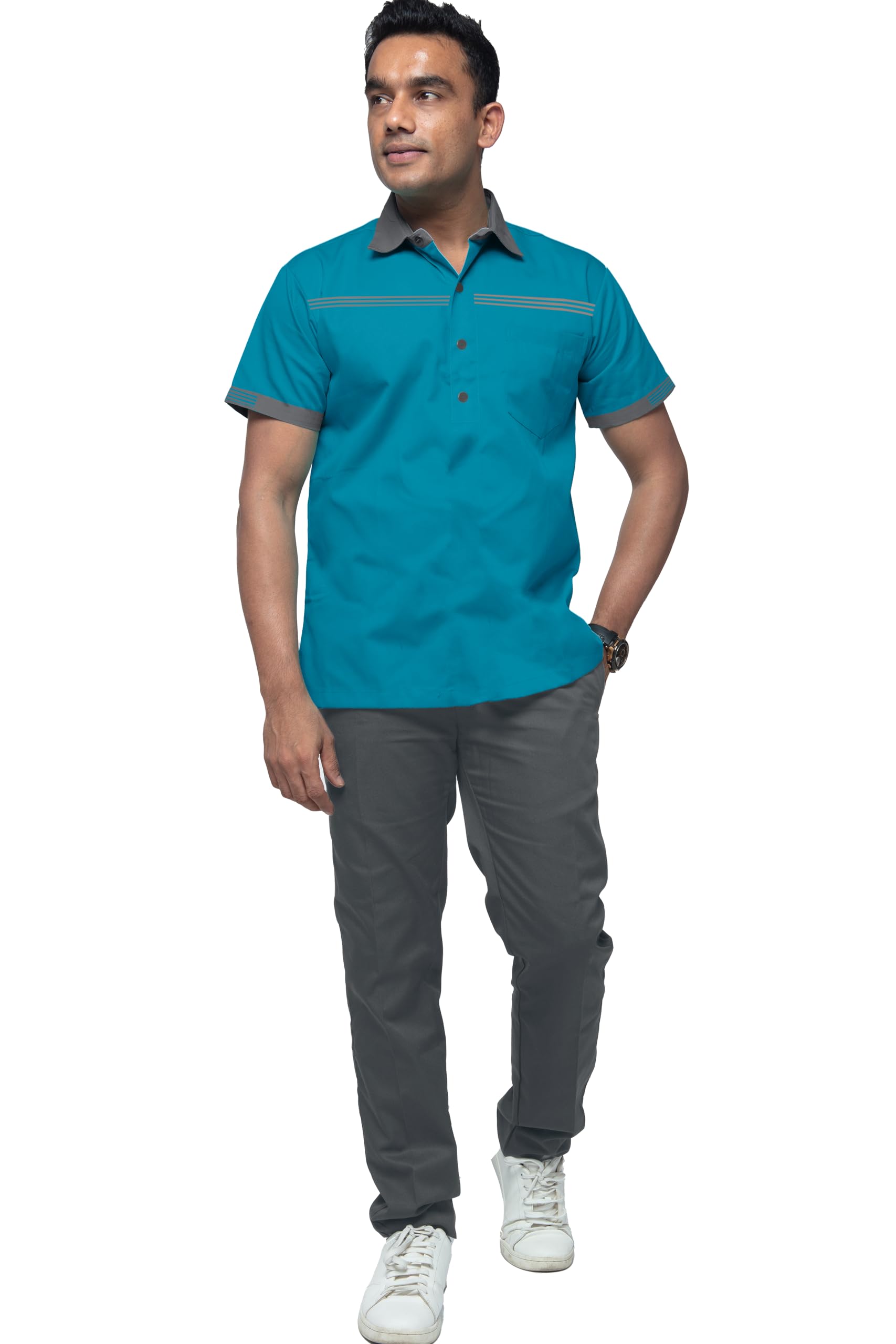 UNIFORM CRAFT Male Support Staff Uniform – Ideal for hospital ward boys, support staff, house helps, office helps, servant uniforms, housekeeping teams & cleaning staff (Light Teal, M) (B0CQTBKRP4) Amazon Price History, Amazon Price Tracker