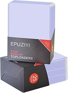 EPUZIYI Top Loaders for Cards 3"x4", 50 Counts Baseball Card Sleeves, Hard Plastic Trading Card Protectors, Sports Clear C...