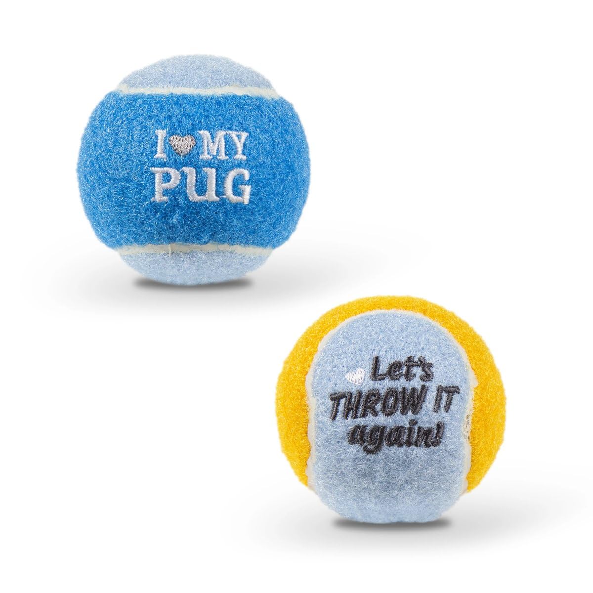 History & Heraldry Personalised Dog Balls – Pet Toy for Fun & Play – Durable, Chew-Resistant Fetch Balls for Small, Medium & Large Dogs (Pug)