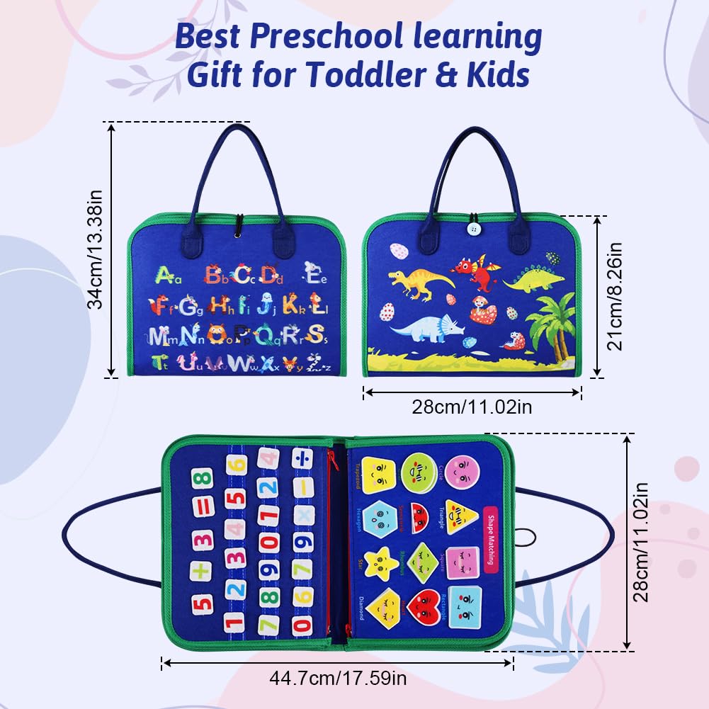 Busy Board Montessori zabawka edukacyjna dla dzieci 1, 2, 3, 4 lata, 10 w 1, zabawki edukacyjne, zabawki rozwojowe, zabawki podróżne dla dzieci, prezent dla chłopca, dziewczynki, niebieska