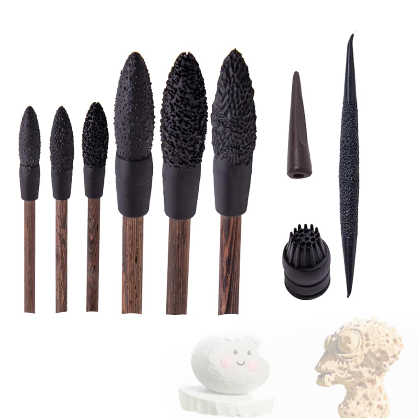 XCSCUK 9pcs Clay Texture Roller,Professional Ceramic & Pottery Texture Tool, with Storage Box, for DlY Crafts, Beginners, Polymer Clay