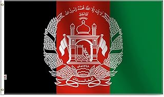 Rhungift Afghanistan Flag 3x5 Ft Outdoor Large, Moderate-Outdoor Both Sides 100D Polyester Afghan Flags Afghan National Banner
