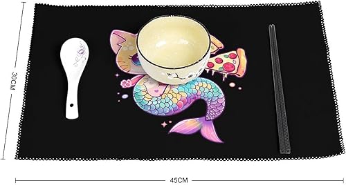 Miniatura 2 de Juego de 6 manteles individuales resistentes y lavables para decoración de mesa de cena y fiesta